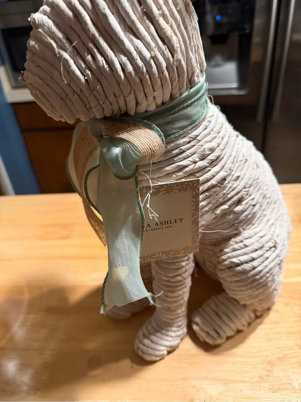 Laura Ashley Cream and Light Green Decorative Bunny Figurine